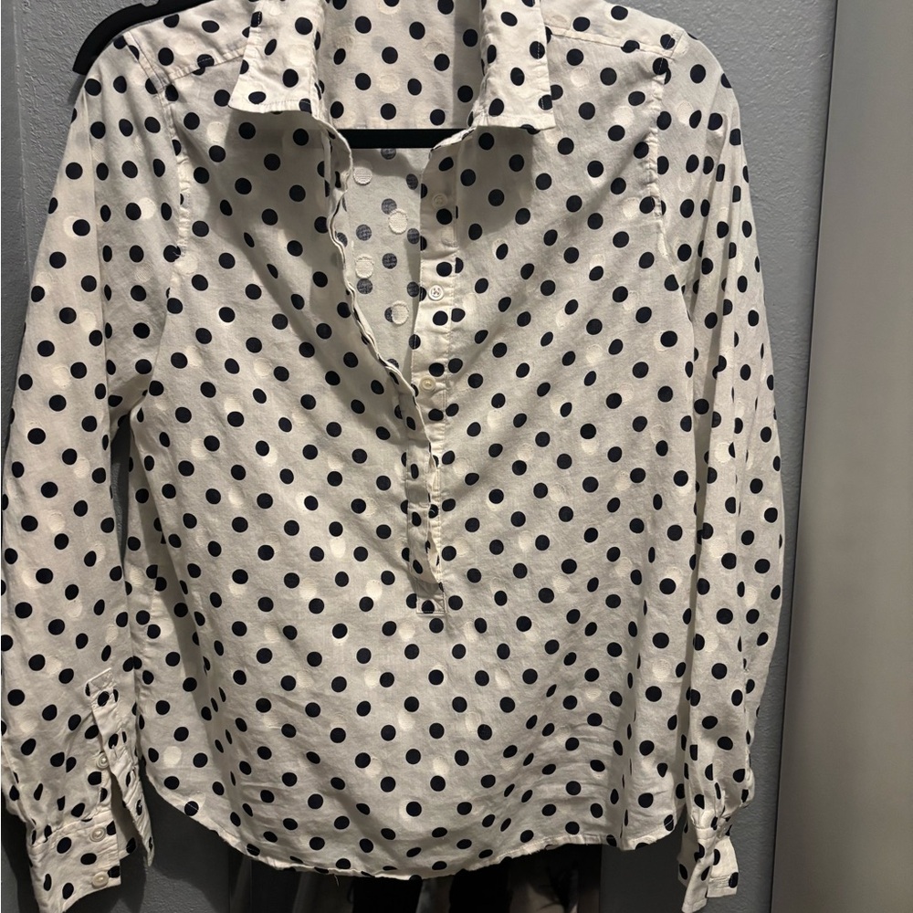 J. Crew Black Polka Dot Button-Down Shirt